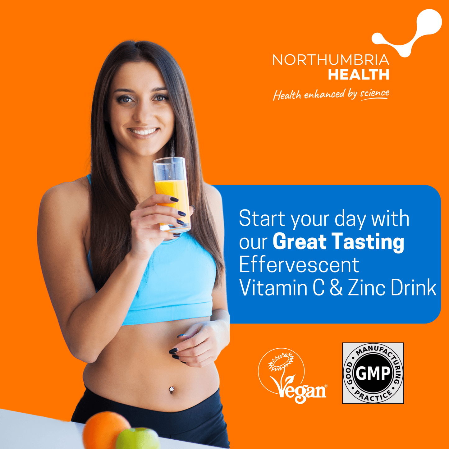 Effervescent Vitamin C 1000mg and Zinc 15mg Orange Flavour - 20 Tablets - Belgravia Wellness
