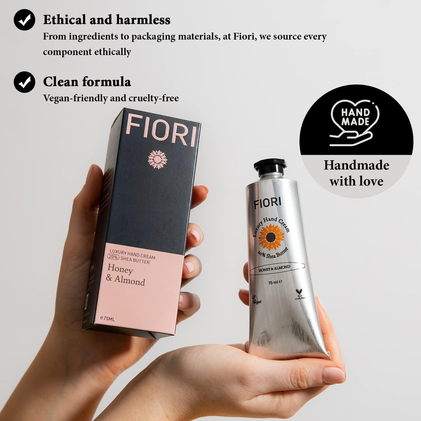 Fiori Honey & Almond Moisturising Vegan Hand Cream (75ml) - Belgravia Wellness