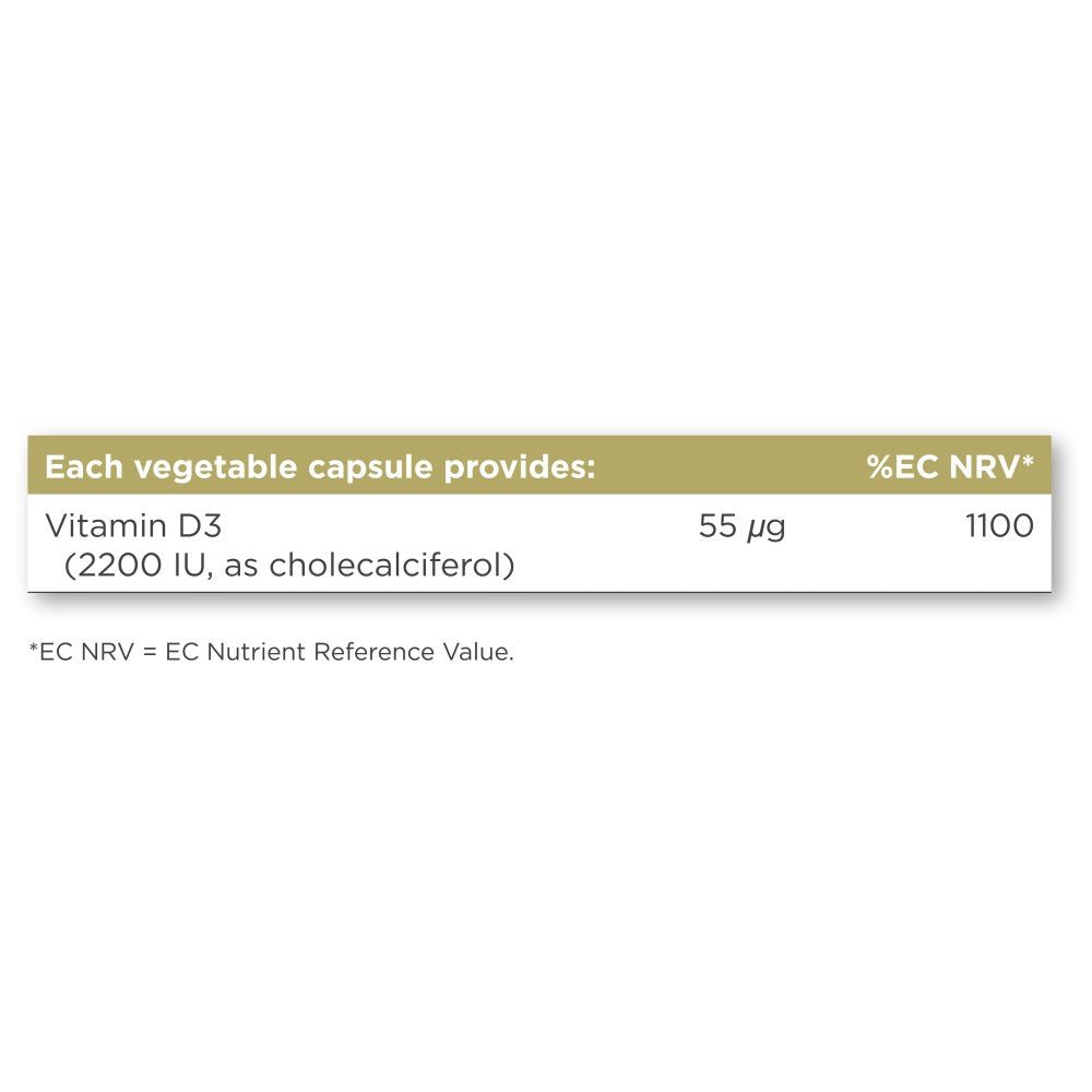Solgar® Vitamin D3 (Cholecalciferol) 2200 IU (55 µg) Vegetable Capsules - Pack of 50 - Belgravia Wellness
