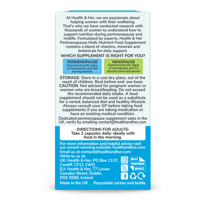 Health & Her Perimenopause Supplement 60 Capsules - Belgravia Wellness