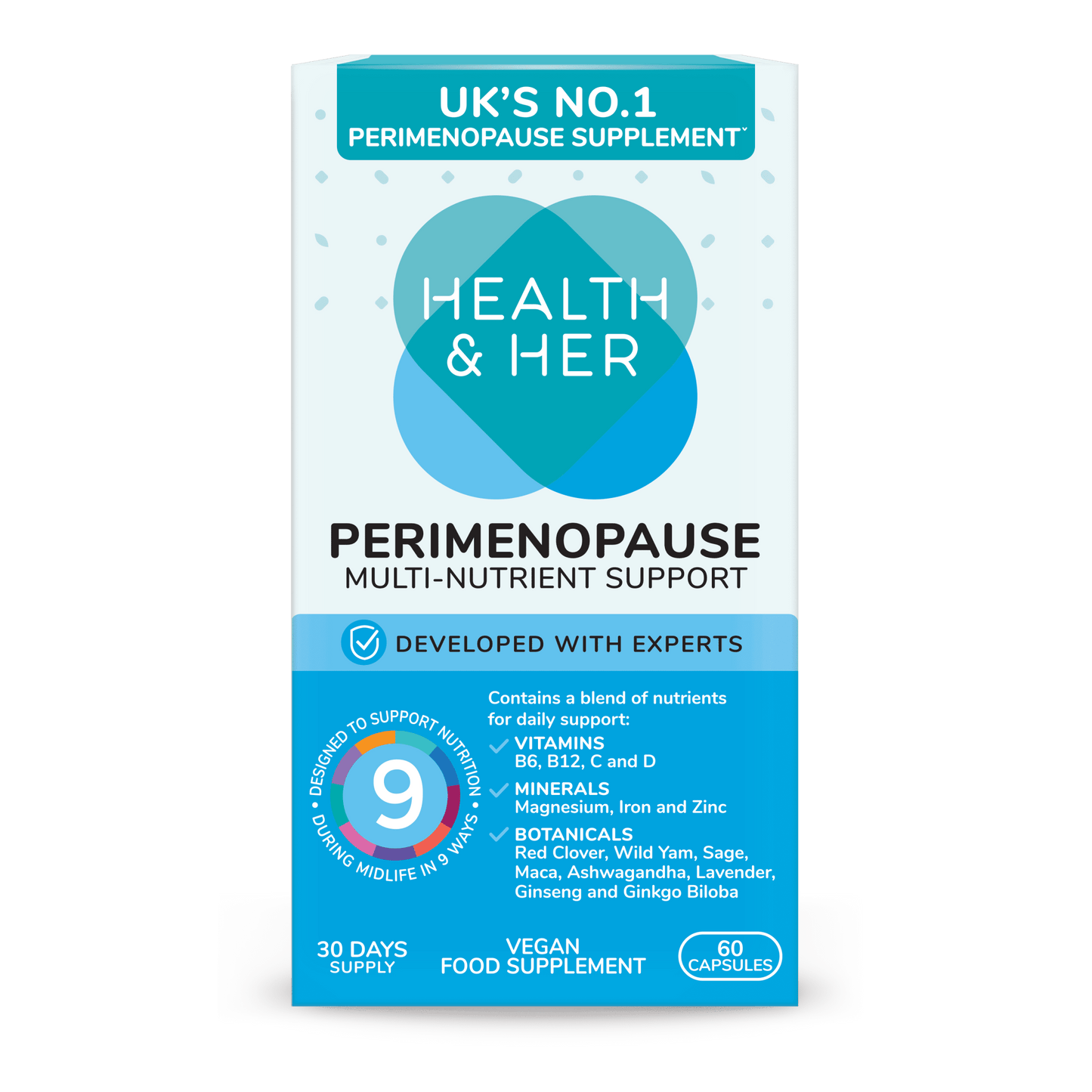 Health & Her Perimenopause Supplement 60 Capsules - Belgravia Wellness