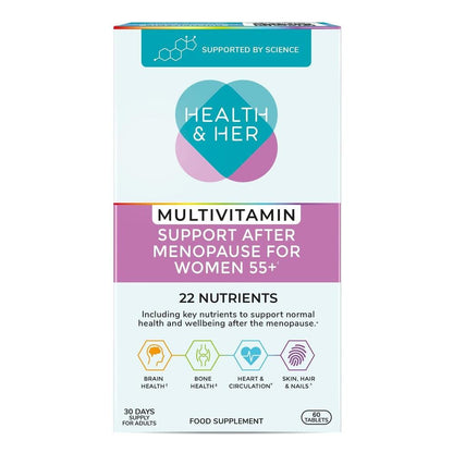 Health & Her Women 55+ Multivitamin Supplement 60 Tablets - Belgravia Wellness