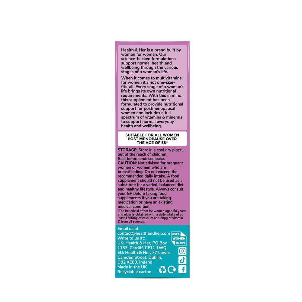 Health & Her Women 55+ Multivitamin Supplement 60 Tablets - Belgravia Wellness