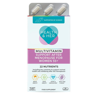 Health & Her Women 55+ Multivitamin Supplement 60 Tablets - Belgravia Wellness