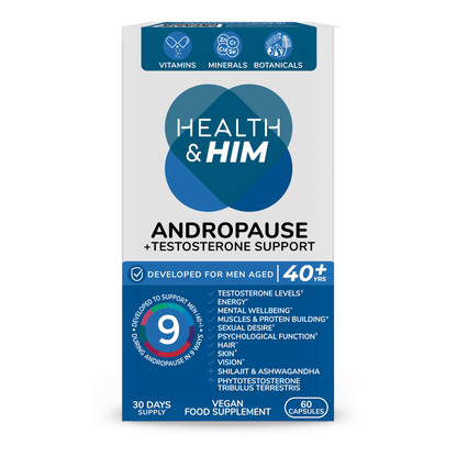 Health & Him Andropause 40+ Multi - Nutrient Supplement 60 Capsules - Belgravia Wellness