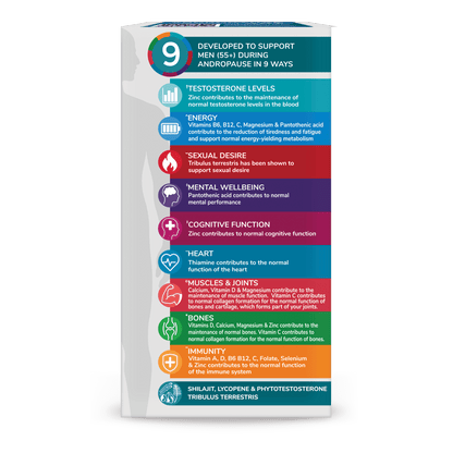 Health & Him Andropause 55+ Multi - Nutrient Supplement 60 Capsules - Belgravia Wellness