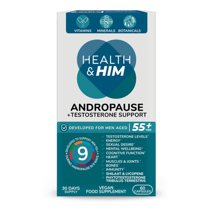 Health & Him Andropause 55+ Multi - Nutrient Supplement 60 Capsules - Belgravia Wellness