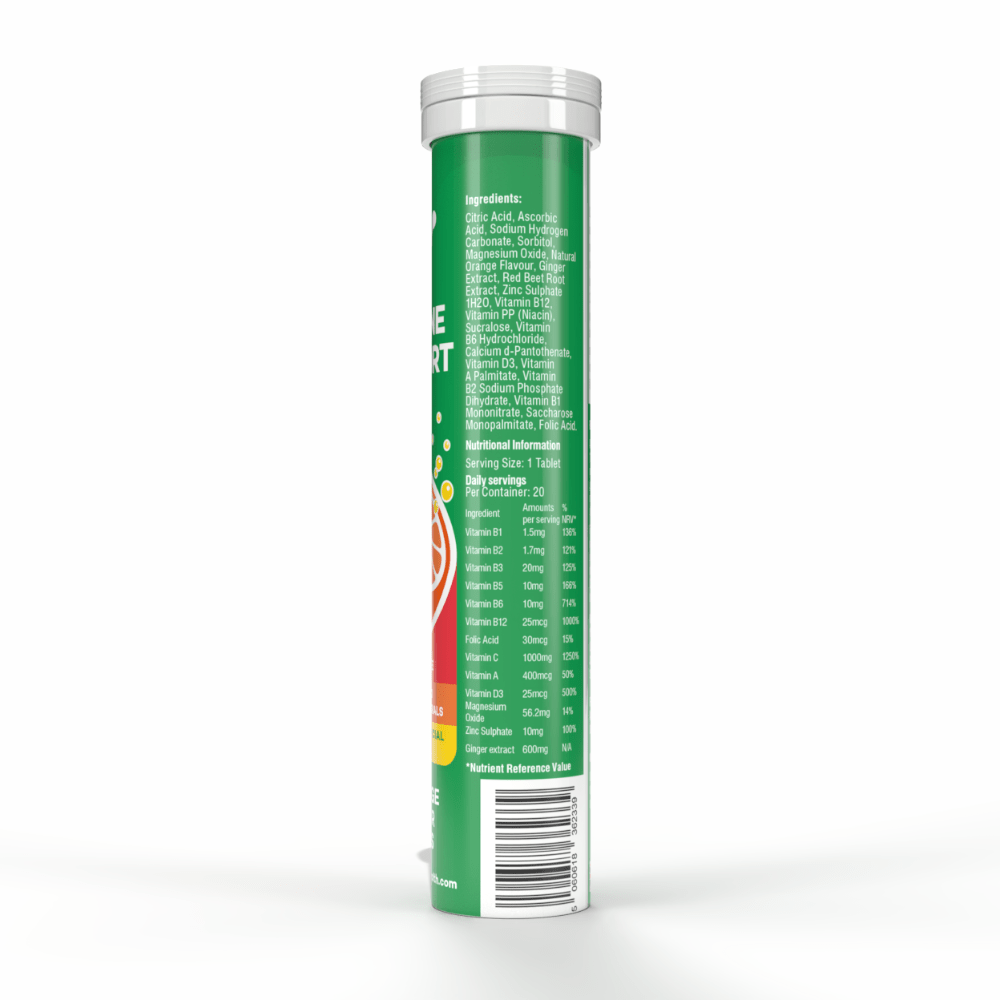 Immune Support Effervescent Orange Flavour Tablets - 20 tablets - Belgravia Wellness