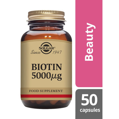 Solgar® Biotin 5000 µg Vegetable Capsules - Pack of 50 - Belgravia Wellness