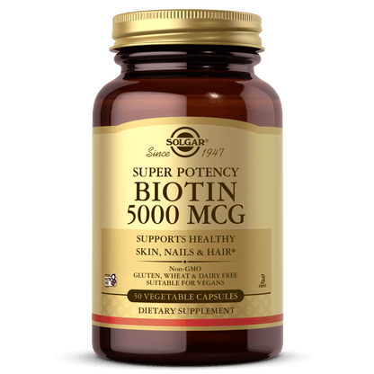 Solgar® Biotin 5000 µg Vegetable Capsules - Pack of 50 - Belgravia Wellness