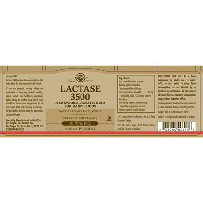 Solgar® Lactase 3500 Wafers - Pack of 30 - Belgravia Wellness
