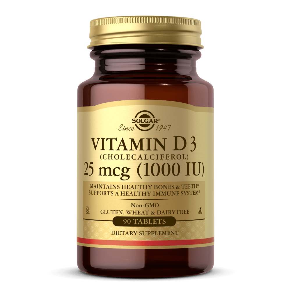 Solgar® Vitamin D3 (Cholecalciferol) 1000 IU (25 µg) Tablets - Pack of 90 - Belgravia Wellness