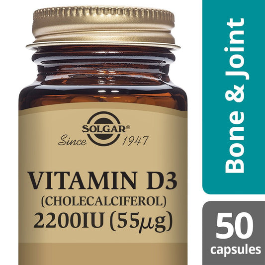 Solgar® Vitamin D3 (Cholecalciferol) 2200 IU (55 µg) Vegetable Capsules - Pack of 50 - Belgravia Wellness