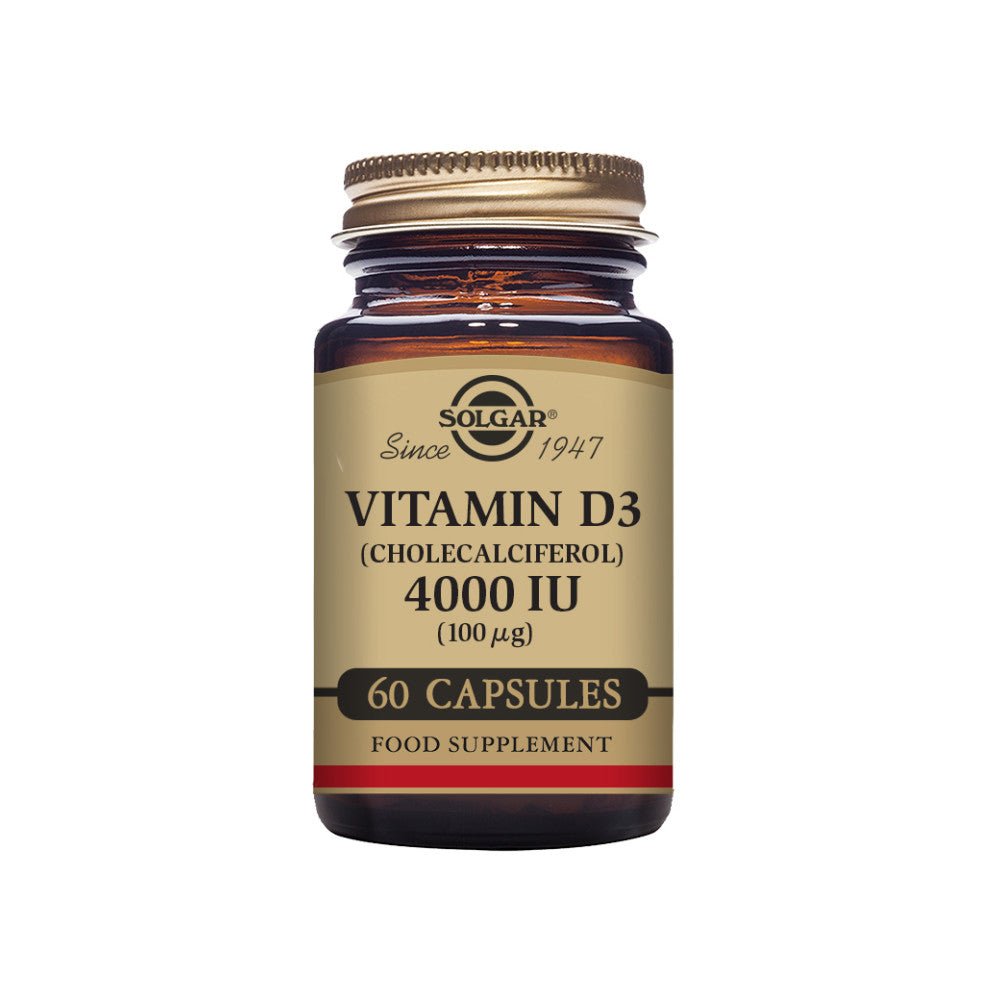 Solgar® Vitamin D3 (Cholecalciferol) 4000 IU (100 µg) Vegetable Capsules - Pack of 60 - Belgravia Wellness